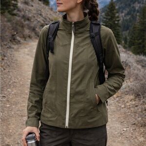 STIO Fremont Jacket Olive Full Zip Lightweight Outdoor Women’s Small